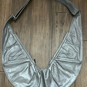 The Sash Bag Crossbody Bag Shimmer Skies Blue Gray Leather Sling